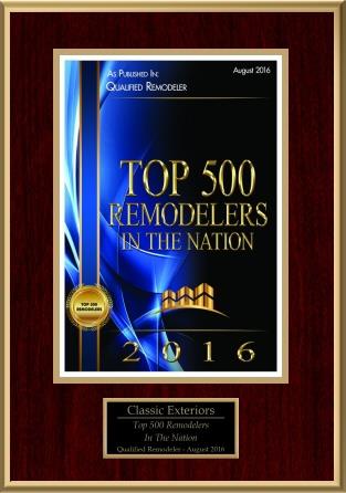 2016 qualified remodeler magazine top 500 winner Classic Exteriors Columbus (614)454-4246