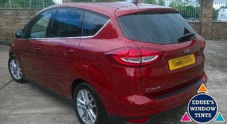 Ford C-Max.  Windows tinted for Evans Halshaw Ford in Motherwell.  Trade client. Eddie's Window Tints Wishaw 01698 640697
