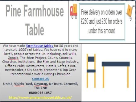 Pine Farmhouse Table - Truro, Cornwall TR3 7NR - 08000 461057 | ShowMeLocal.com