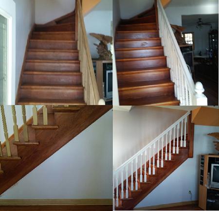 Before and After Staircase P N R Painting Plus, Inc. Antioch (847)924-8048