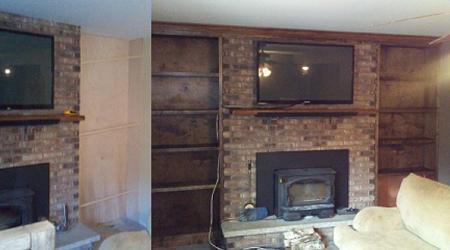 Before and After Bookshelves P N R Painting Plus, Inc. Antioch (847)924-8048