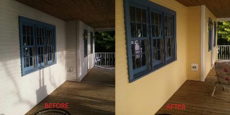 Before and After Front House P N R Painting Plus, Inc. Antioch (847)924-8048