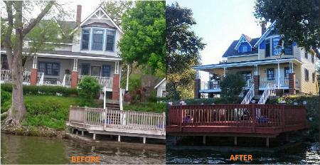 Before and After House and Deck P N R Painting Plus, Inc. Antioch (847)924-8048