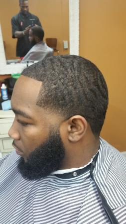 temp fade with beard line up. Our Father's Barbershop Douglasville (770)927-7475