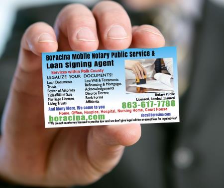 Boracina Lakeland Mobile Notary Public Service & Loan Signing Agent Lakeland (863)617-7788