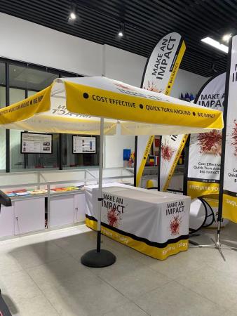 banners, flags, marquees, tablecloths, massive range of signage for your brand! Publicity Promotional Products Biggera Waters 0450 587 052