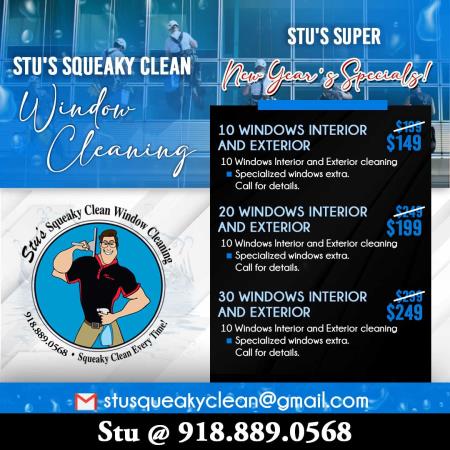 Stu's Squeaky Clean Window Cleaning Tulsa (918)889-0568