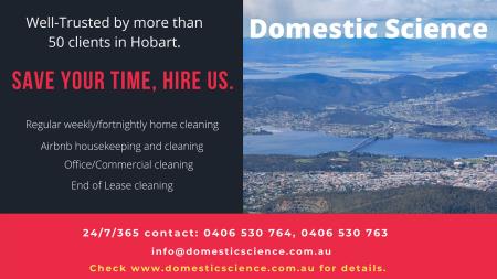 Domestic Science - Hobart Cleaning - Glenorchy, TAS - 0406 530 764 | ShowMeLocal.com