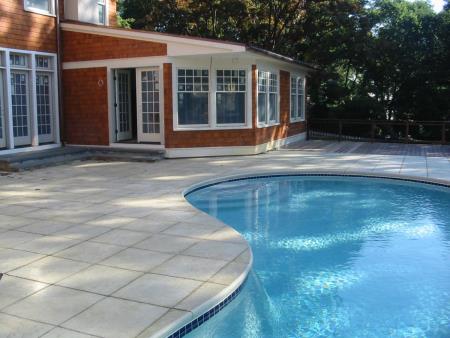 Custom stamped concrete pool deck by Architectural Concrete Design Architectural Concrete Design Levittown (215)946-5039
