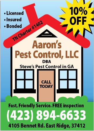 Aaron's Pest Control, LLC - Chattanooga, TN 37412 - (423)894-6633 | ShowMeLocal.com