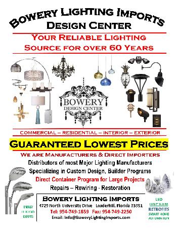 Bowery Lighting Imports Lauderhill (954)749-1859