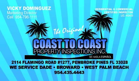 COAST TO COAST PROPERTY INSPECTIONS INC. - Pembroke Pines, FL 33028 - (954)369-0574 | ShowMeLocal.com