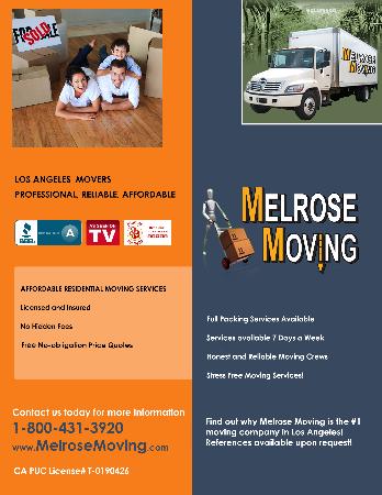 Melrose Moving - North Hollywood, CA 91607 - (800)431-3920 | ShowMeLocal.com