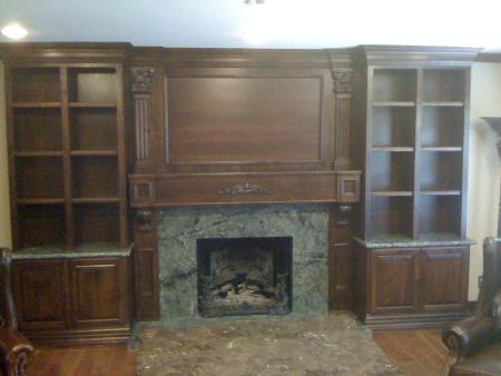 Custom fireplace; alder wood. Performance Construction & Remodeling Inc. Chino Hills (714)655-6427