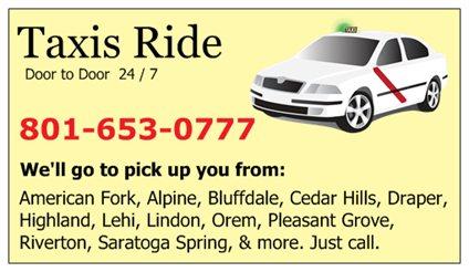 Taxis Ride - Lehi, UT 84043 - (801)653-0777 | ShowMeLocal.com