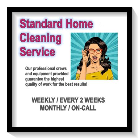 standard cleaning service designed for regular home cleaning and maintenance weekly / every two weeks/ monthly / on-call
 Pleasant Home Cleaning & Window Washing Service San Clemente (949)592-6253
