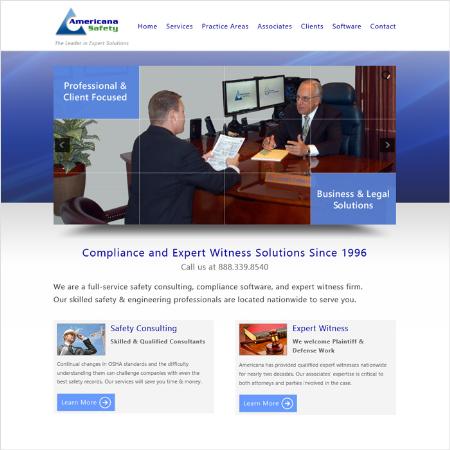 Americana Safety website homepage - Website created by Snelling Web Development Snelling Web Development Las Vegas (702)341-5358