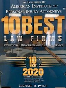 award of american institute of personal injury attorneys 2020-for client service Law Offices of Michael D. Payne Injury And Accident Lawyers West Covina (888)964-1530