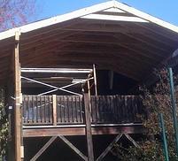 Roof over deck in West Asheville. Jlc Service Group Candler (828)209-7455