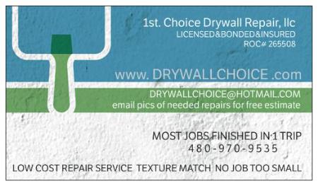DRYWALLCHOICE.COM 1St Choice Drywall Repair , Llc Mesa (480)970-9535