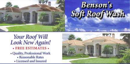 Benson's Soft Roof Washing - Nokomis, FL 34275 - (941)587-5007 | ShowMeLocal.com