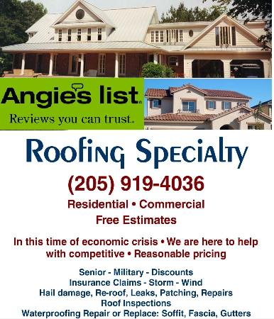 Roofing Service Specialty - Birmingham, AL 35209 - (205)919-1403 | ShowMeLocal.com