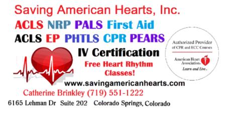 Saving American Hearts, Inc. American Heart Association Certifications Colorado Springs, Colorado