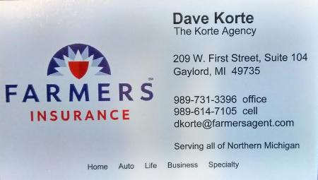 The Korte Agency - Farmers Insurance - Gaylord, MI 49735 - (989)731-3396 | ShowMeLocal.com