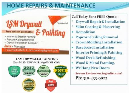 LSM Drywall & Painting - Los Angeles, CA - (310)433-9022 | ShowMeLocal.com