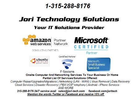 Jori Technology Solutions - North Syracuse, NY 13212 - (315)288-8176 | ShowMeLocal.com