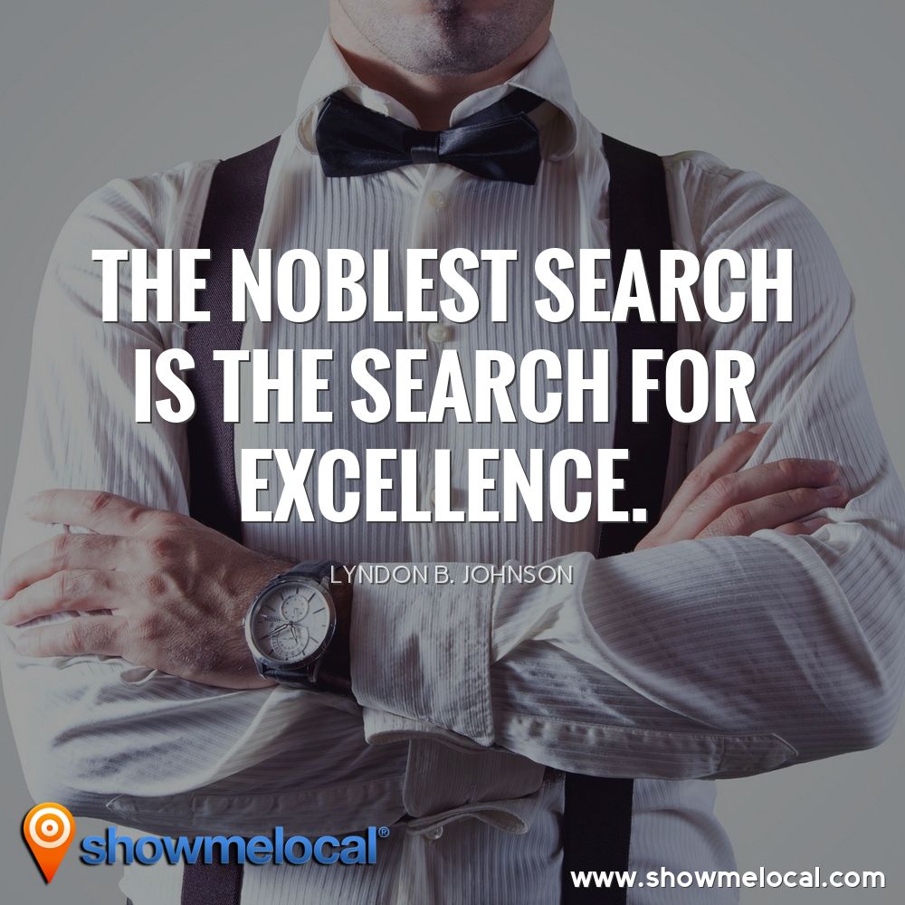 The noblest search is the search for excellence ~ Lyndon B. Johnson